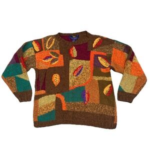 VTG Mariea‎ Kim Sweater Hand Knit Textured Wearable 3D Art Cottagecore Folksy S